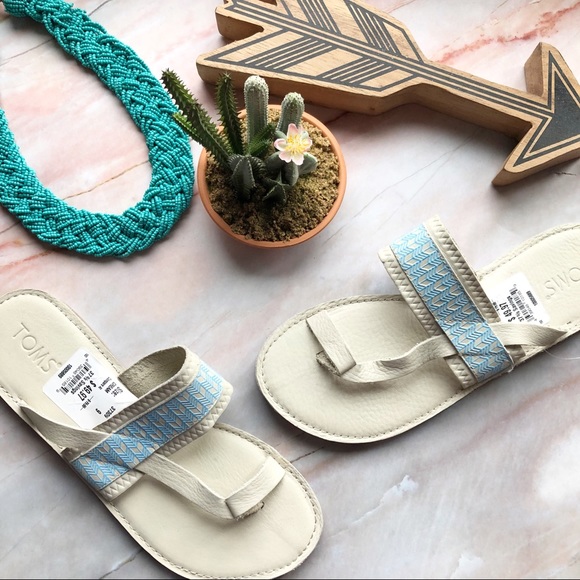 Toms Shoes - Toms • White and Blue Isabela Sandals